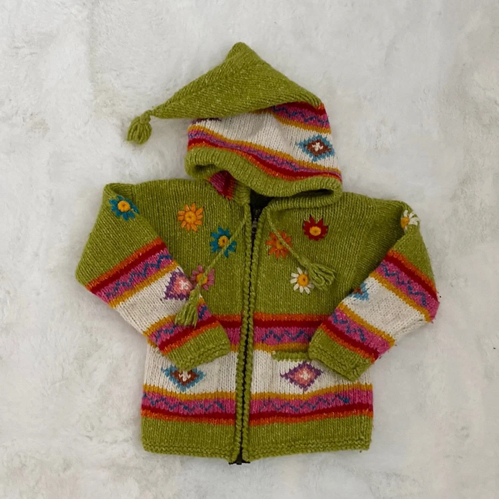 5-6t sweater 50/50 wool/cotton